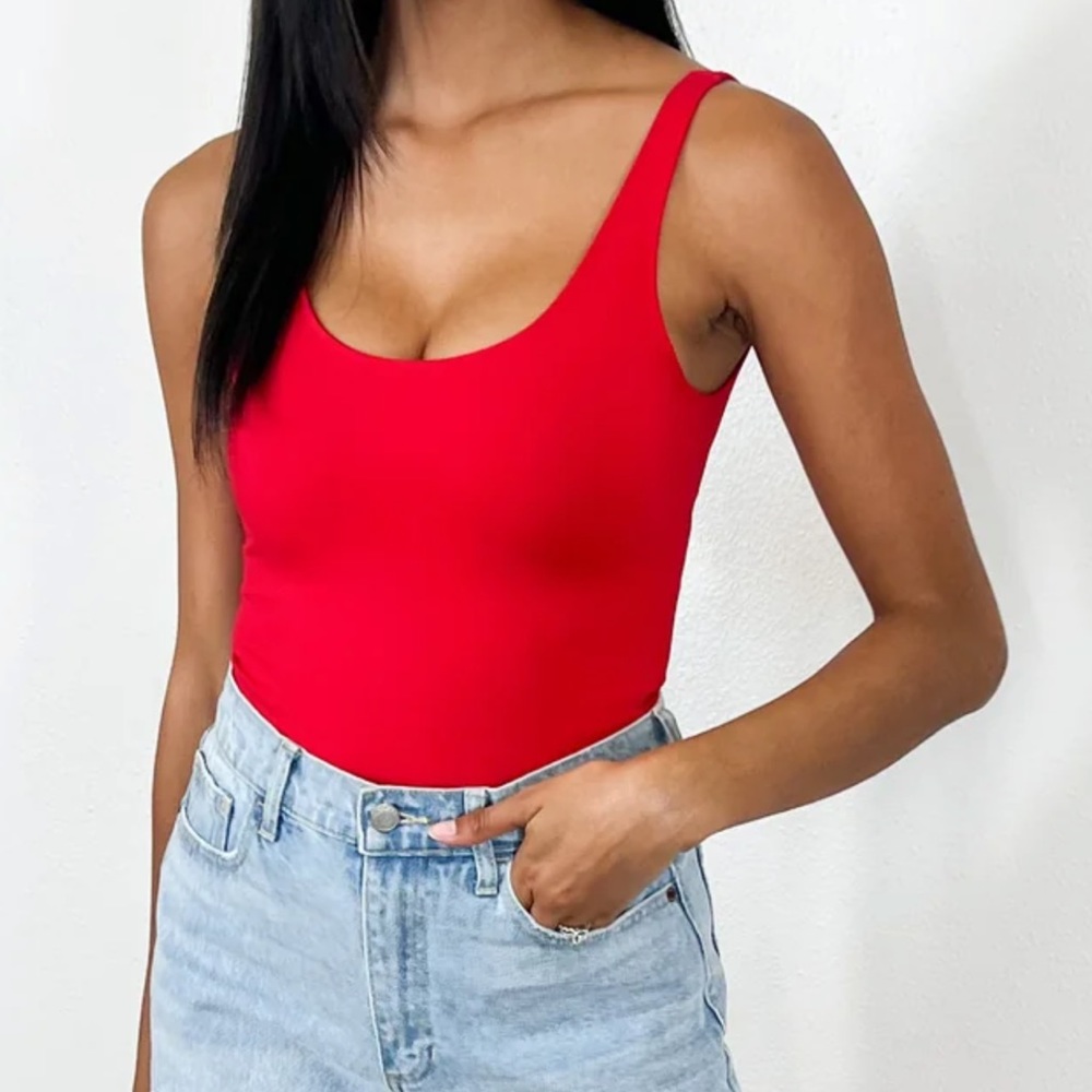 Freeme red bodysuit from Shop Talulah